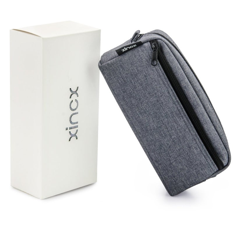 Xincx Big Capacity Pencil Case, Multi-colored Pen Pouch, Cosmetic Bag with Zipper - Navy Blue - Image 3